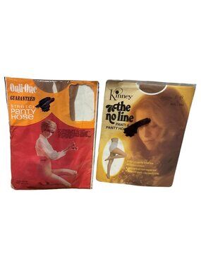 Vintage Kinney & Onli-One Pantyhose Lot Avg/Tall Stretch Nylon & Cotton Blend
